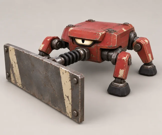Ram, a scrapyard bot with a spring-loaded front plate