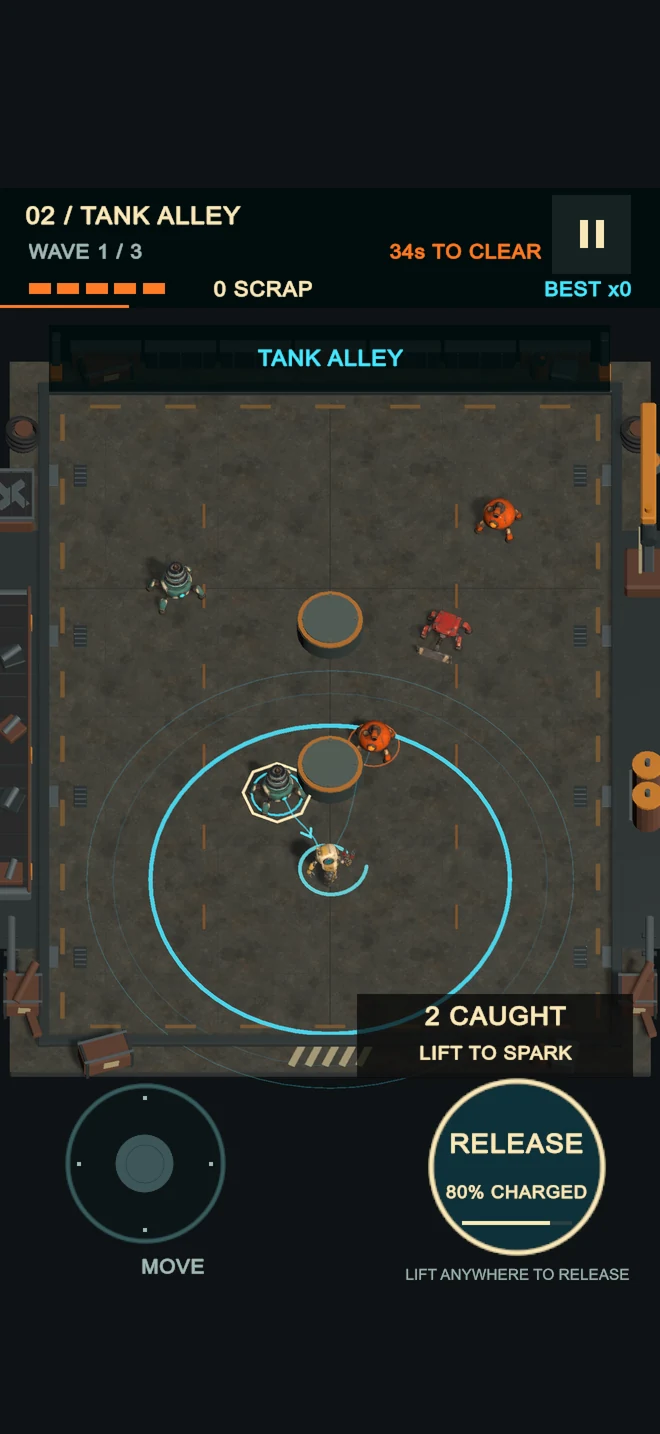 Tank Alley arena with fuel bots and industrial scenery